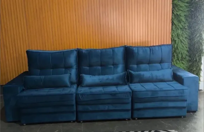 Sofá retrátil reclinável 2,90 confortável e elegante
