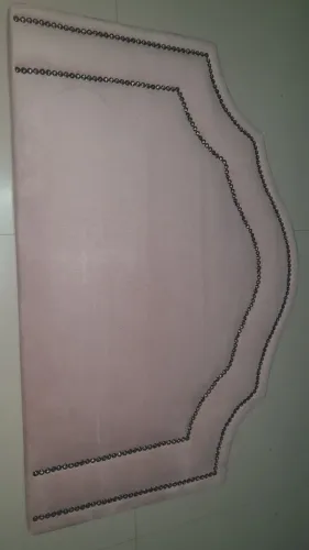 Cabeceira de cama estofada rosa com detalhes SOLTEIRO 