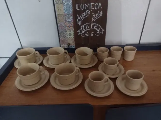 Conjunto xícaras de café e de chá cerâmica