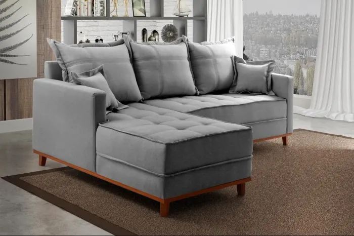 Conjunto estofado Milão 230 módulos 2lgs mais chaise sr W98