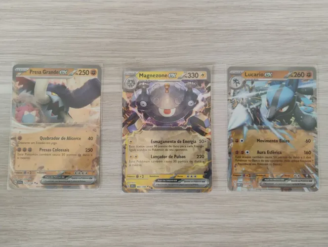 3 cartas de pokémon tcg EX originais e conservadas.