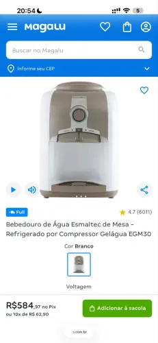 Gel água esmaltec 