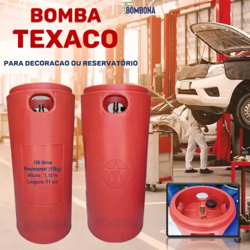 Bomba Texaco Vermelha ou Azul - Relíquia! (Bombona/Tonel)