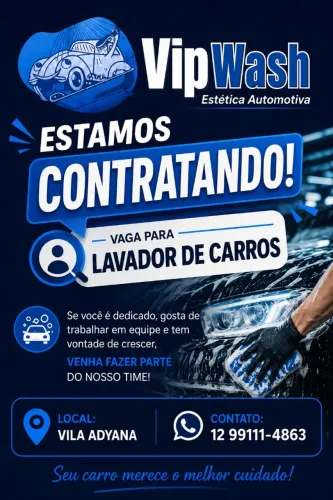 Vaga de emprego: Lavador de carros