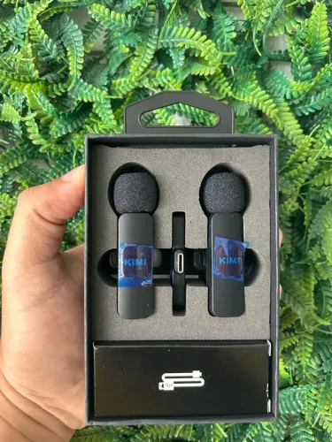 Kit Duplo Microfone de Lapela Sem Fio K9 Type-C (Novo na Caixa)