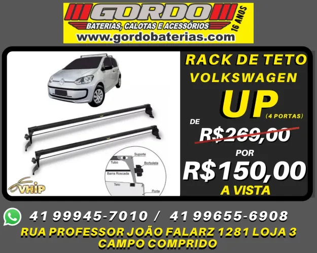 Rack de reto Volkswagen Up 4 portas. R$150,00. Liquida estoque. Disk entrega