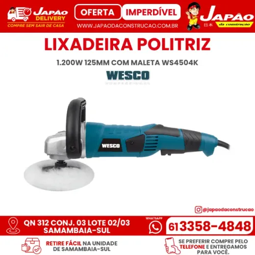 Lixadeira Politriz 1.200W 125mm Com Maleta WS4504K Wesco