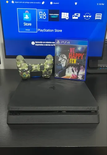 Ps4 Slim Completo + 1 Jogo Brinde - SEMINOVO