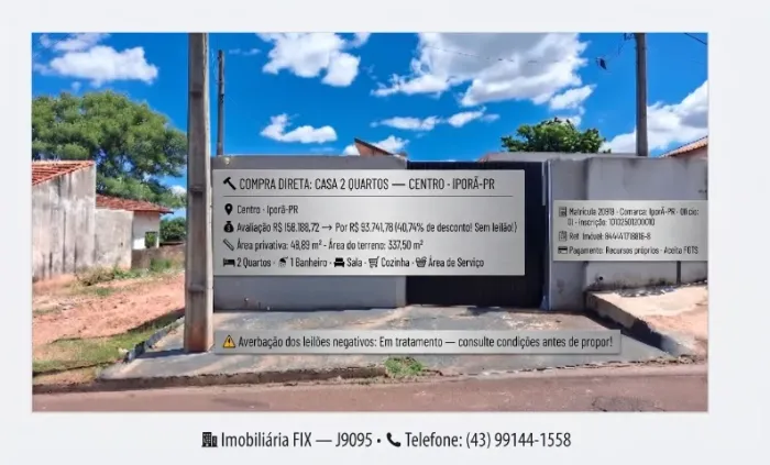 IMÓVEL EM LEILÃO - IPORÃ/PR | CENTRO