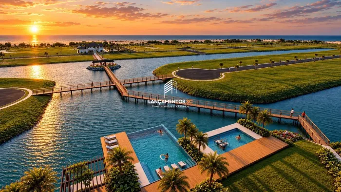 Sunrise Royal Beach | Terreno à venda em Balneário Rincão com fundos para o lago