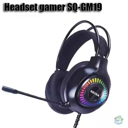 Headset Gamer fone de Ouvido Seisa com led rgb