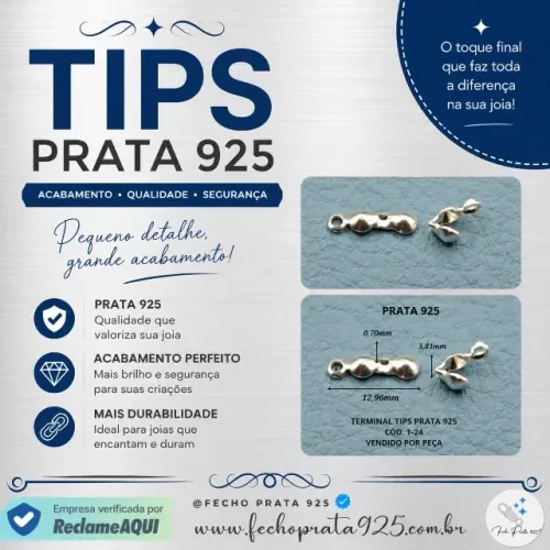 Terminal Tips Prata 925