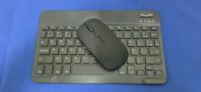 Teclado e mouse sem fio bluetooth para celulares e tablet - Samsung / Iphone / Ipad