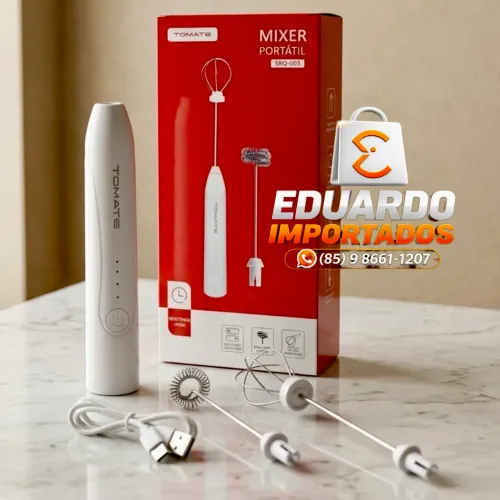 2x1 Batedor, Misturador Mixer Elétrico com 3 Níveis de Velocidade, Recarregável