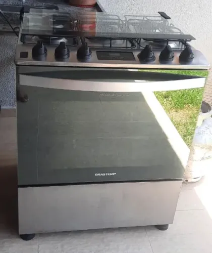 Fogão Brastemp 5 Bocas Inox com Turbo Chama e Timer Digital - BFS5PCRUNA