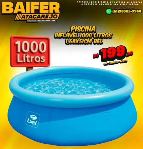 Piscina Inflável 1000 Litros 1,68x51cm Bel