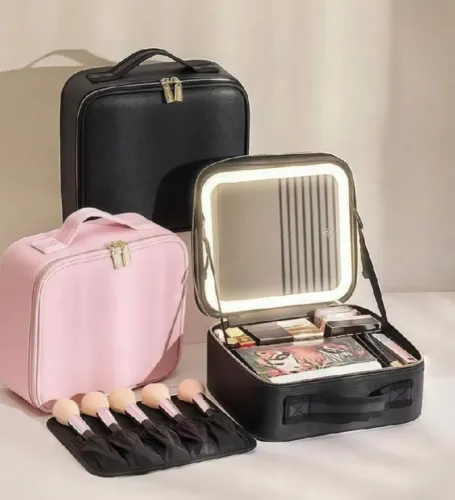 Maleta Necessaire de maquiagem com Led