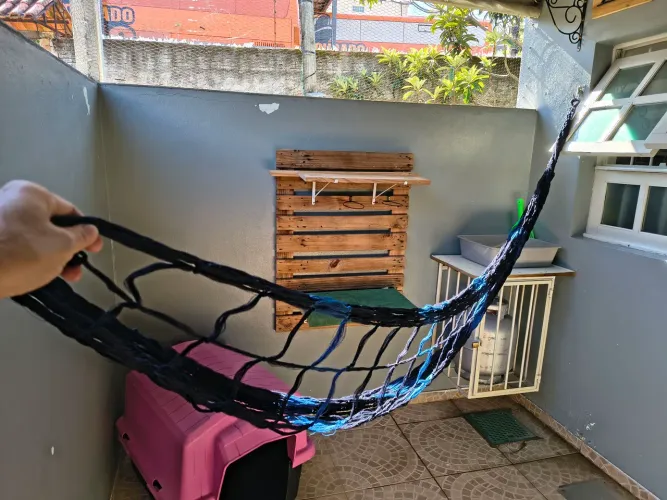 Rede espreguiçadeira feita de fio de côco 