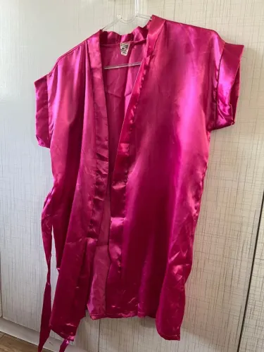 Conjunto com 10 robes de cetim infantis rosa pink