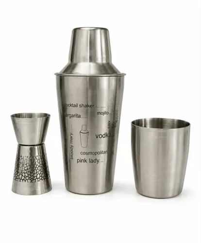 KIT COQUETELEIRA INOX - 3 PEÇAS