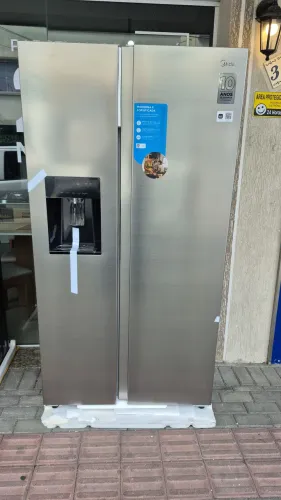 Refrigerador midea sid by sid agua na porta