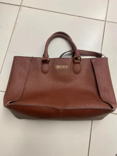 Bolsa Grande Santa Lolla Vinho - Alça de Mão e Ombro - Usada
