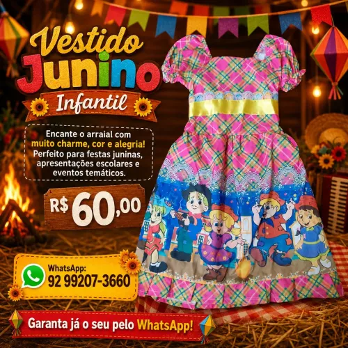 Vestido Junino Infantil