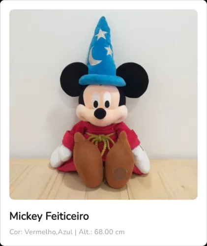 Pelúcia Mickey Feiticeiro Magia Disney Original