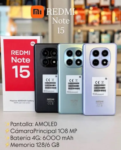 Celular Xiaomi Redmi Note 15 4G 128GB + 6GB RAM PRETO AZUL ROXO LACRADO ENTREGAMOS