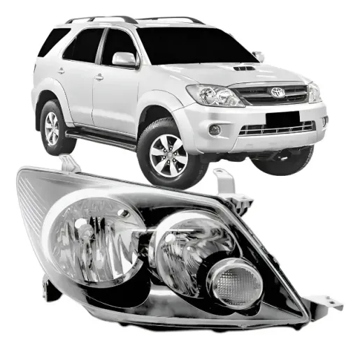 Farol Toyota Hilux Sw4 2006/2010 Foco Duplo Cromado Original Direito/passageiro 