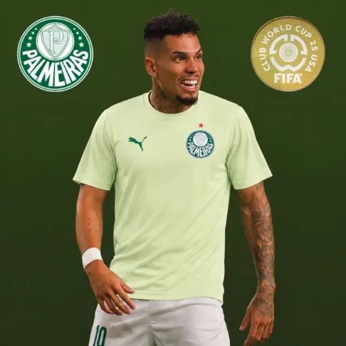 palmeiras - camiseta puma kid super mundial 2025 streetwear