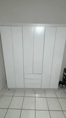 Guarda-roupa de 6 portas 2 gavetas Branco