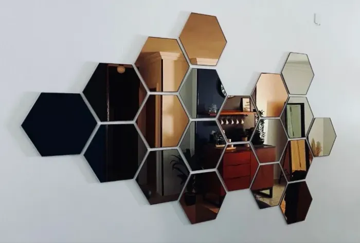 KIT 12 Espelhos Hexagonais 12x12cm