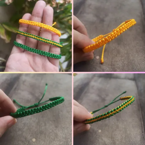 Pulseira macrame cores do brasil