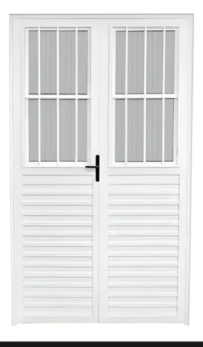 Porta Social de alumínio Branco 2,10x1,20 linha 25