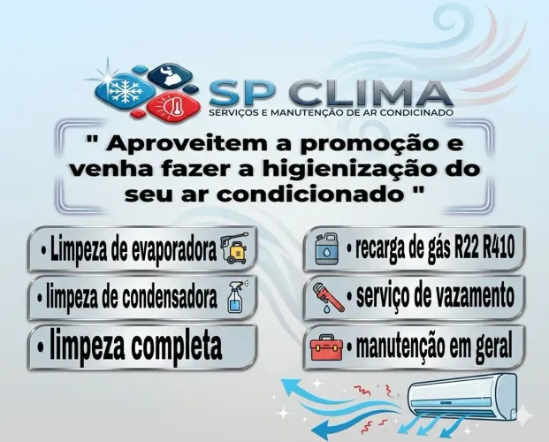 Sp climas manutenção e limpeza de ar condicionado 