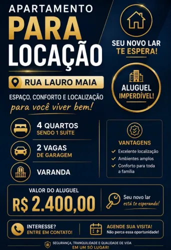 Apartamento Fátima locação R Lauro Maia