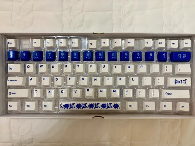 Keycaps Dareu Cerâmica Blue on White