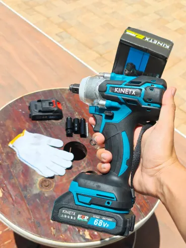 Chave de Impacto e Parafusadeira Sem Fio 68v + 2 Baterias e Kit Completo