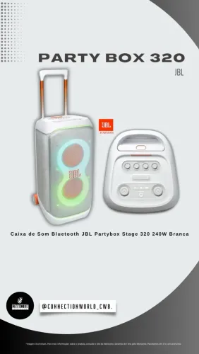 Caixa de som JBL partybox 320 branca - Nova