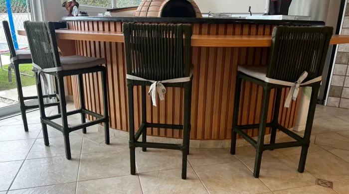 4 banquetas de corda náutica