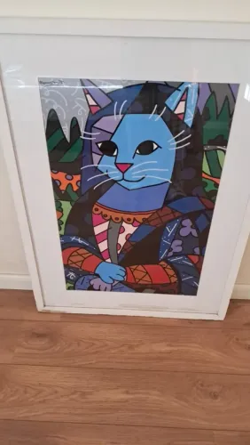 Quadro Cópia Autorizada Gato Romero Britto