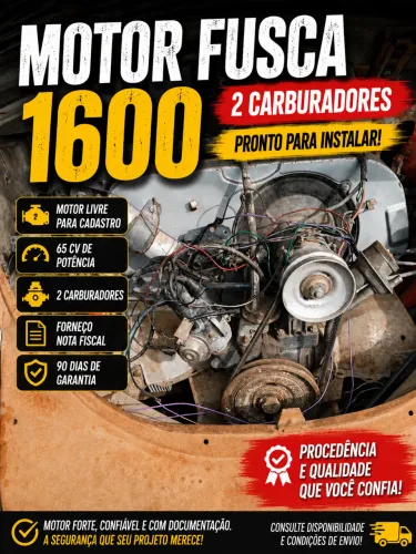 ? MOTOR FUSCA 1600 2 CARBURADORES - PRONTO PRA RODAR! ?  