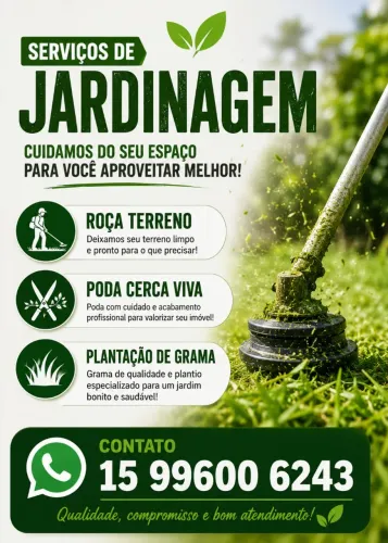 Jardinagem, limpeza de terreno, pode de cerca