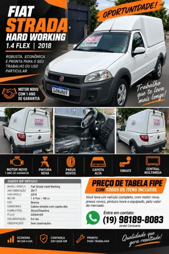 Fiat Strada Working Hard 1.4 Fire Flex 8V CS 2018