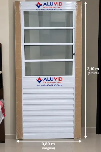 Porta de Alumínio Branca Nova - Aluvid