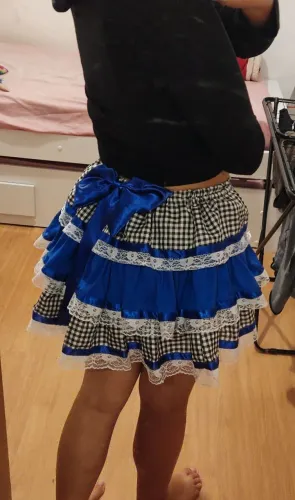 Saia festa junina azul