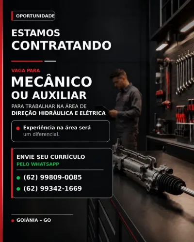 Vaga emprego mecânico ou auxiliar trabalhar com direção hidráulica e elétrica