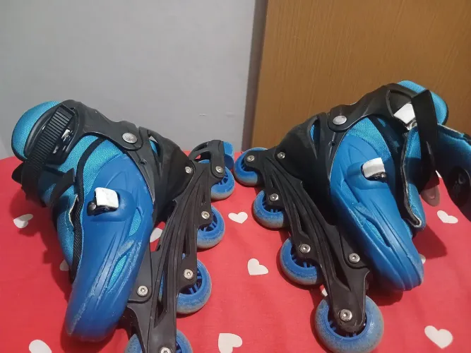 Patins azul kit completo Tamanho ajustavel