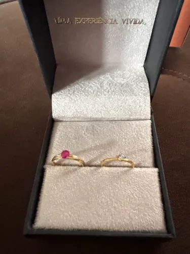 Anel de formatura rosê 14k com ruby 